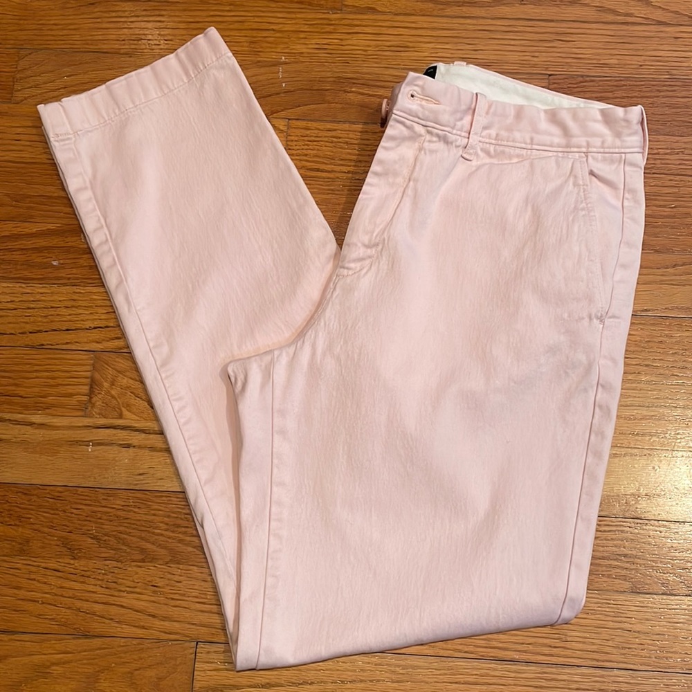 J. Crew Stretch Mens Pants, Pink, Men's size 33x32, pre/owned